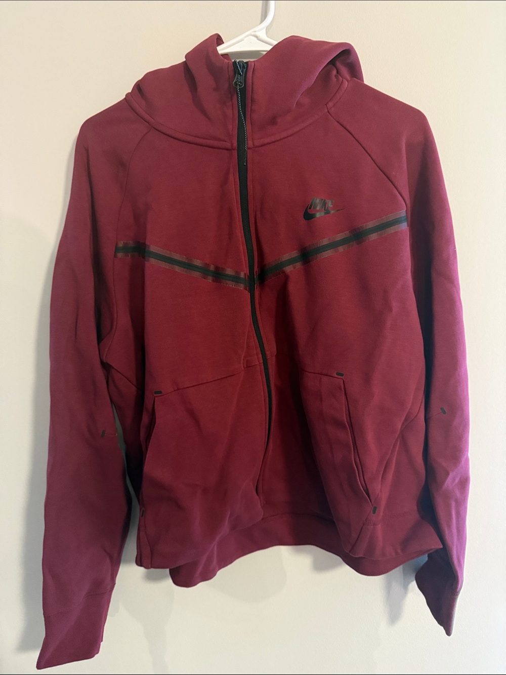 Nike Women’s Burgundy Full-Zip Hooded Bomber Jacket